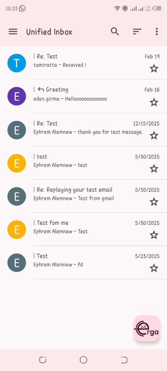 ERGA Mail mobile app